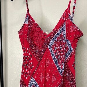 Vibrant Red Bandana Print Camisole